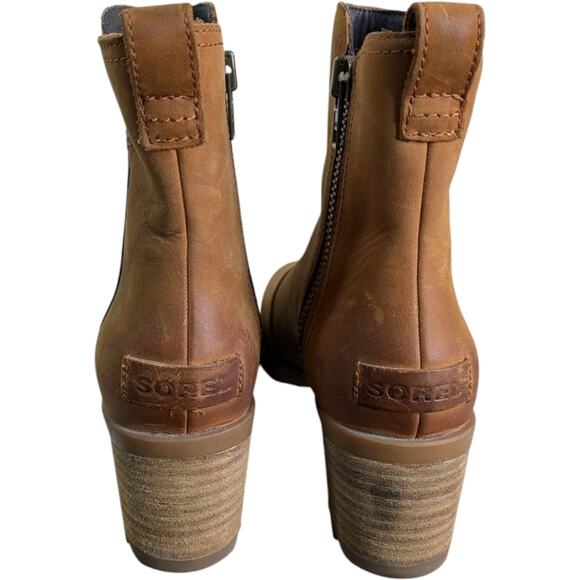 Sorel Cate Chelsea Ankle Booties Womens 6.5 Brown Nubuck Leather Boots NL3917-22 - Picture 3 of 12